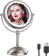 💄 gospire 8'' double sided lighted makeup mirror with 1x/10x magnification, 54 led lights, 3 color lighting, and adjustable brightness - touch control cosmetic vanity mirror with rechargeable battery logo