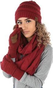 img 2 attached to Beanie Glove Scarf Bundle Confetti Girls' Accessories for Cold Weather