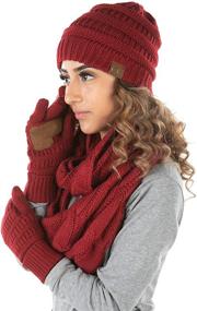 img 1 attached to Beanie Glove Scarf Bundle Confetti Girls' Accessories for Cold Weather