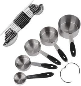 img 1 attached to X-Furpartoy Stainless Steel Measuring Cups and Magnetic Spoons Set - 5 Cups, 7 Spoons, 1 Leveler