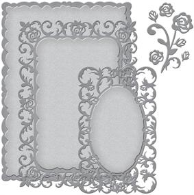 img 4 attached to Etched Die-Cut Set: Spellbinders S5-230 Nestabilities Romantic Rose Wafer Thin Dies