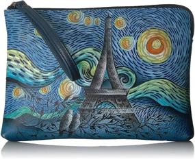 img 4 attached to Anna by Anuschka Women's Genuine Leather Small Classic Clutch/Wristlet: Exquisite Hand Painted Artwork