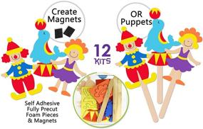 img 2 attached to 🎨 12-Pack Magnet Craft Kits for Kids - Foam Crafts, Perfect for Summer, Preschool Activities, Parties, Carnival, Circus Birthday - Includes Party Favors and Supplies