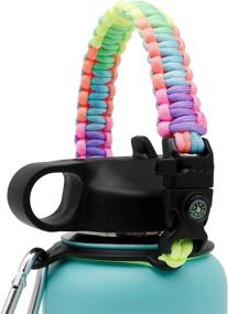 img 4 attached to 🚰 Hydro Flask Water Bottle Paracord Handle - Multicolor, Safety Ring Carabiner Strap Cord for Wide Mouth Bottles, 12-64oz - slolife Handle