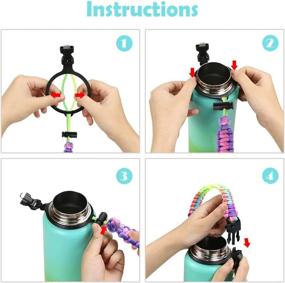 img 1 attached to 🚰 Hydro Flask Water Bottle Paracord Handle - Multicolor, Safety Ring Carabiner Strap Cord for Wide Mouth Bottles, 12-64oz - slolife Handle