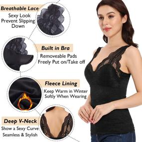 img 1 attached to Womens Thermal Fleece Undershirt Sleeveless Women's Clothing