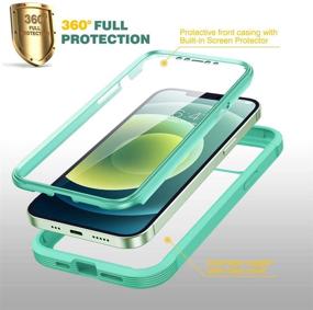 img 3 attached to 📱 Green and Clear Diaclara iPhone 12 Mini Case - Full Body Rugged Case with Built-in Touch Sensitive Anti-Scratch Screen Protector, Soft TPU Bumper Case for iPhone 12 Mini 5.4