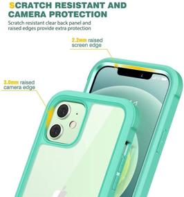 img 1 attached to 📱 Green and Clear Diaclara iPhone 12 Mini Case - Full Body Rugged Case with Built-in Touch Sensitive Anti-Scratch Screen Protector, Soft TPU Bumper Case for iPhone 12 Mini 5.4