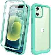 📱 green and clear diaclara iphone 12 mini case - full body rugged case with built-in touch sensitive anti-scratch screen protector, soft tpu bumper case for iphone 12 mini 5.4 logo