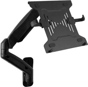 img 4 attached to 🖥️ VIVO Full Motion Articulating Laptop Wall Mount, Height Adjustable Extended Arm Notebook Tray, Fits 10 to 15.6 inch Screens, Black, MOUNT-V001GL