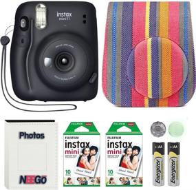 img 4 attached to 📸 Fujifilm Instax Mini 11 Camera Bundle: Case, Fuji Instant Film (20 Sheets), and Photo Album - Charcoal Grey