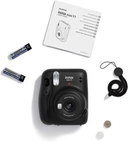 img 1 attached to 📸 Fujifilm Instax Mini 11 Camera Bundle: Case, Fuji Instant Film (20 Sheets), and Photo Album - Charcoal Grey