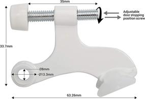 img 3 attached to 🚪 10-пак Рок-фурнитуры сильный дверной ограничитель на стальном штифте - белый, ROKDSP1WHT