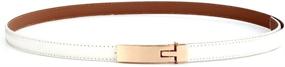 img 4 attached to 👗 KaLeido Women's Solid Color Skinny Waist Belt with Plaque Buckle