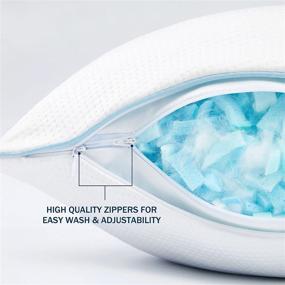 img 1 attached to 🌬️ Подушка Downluxe Cooling Memory Foam - регулируемая подушка для сна с съемным охлаждающим чехлом, размер "Queen" (1 шт), 18 "x 28