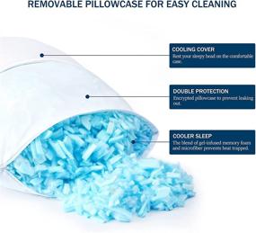 img 3 attached to 🌬️ Подушка Downluxe Cooling Memory Foam - регулируемая подушка для сна с съемным охлаждающим чехлом, размер "Queen" (1 шт), 18 "x 28