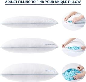 img 2 attached to 🌬️ Подушка Downluxe Cooling Memory Foam - регулируемая подушка для сна с съемным охлаждающим чехлом, размер "Queen" (1 шт), 18 "x 28