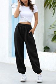 img 3 attached to 👖 RU Sweet Women's Active High-Waisted Sporty Gym Fit Jogger Sweatpants - Baggy Lounge Pants with Pockets