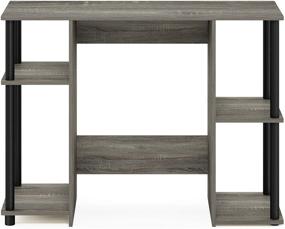 img 2 attached to 💻 FURINNO Jaya Computer Study Desk - French Oak Grey/Black: Enhance Your Workspace with Style