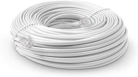 img 4 attached to 📞 100ft Phone Line Cord - Extension Cable for Telephone - 2 Conductor (2 pin, 1 line) - Ideal for FAX, AIO, and Other Machines - White