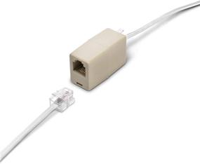 img 2 attached to 📞 100ft Phone Line Cord - Extension Cable for Telephone - 2 Conductor (2 pin, 1 line) - Ideal for FAX, AIO, and Other Machines - White