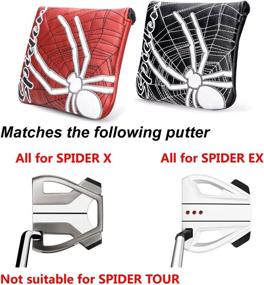 img 3 attached to 🏌️ Caiobob Mytag Golf Mallet Putter Spider X Headcover with Custom Name Stitching & Hoop&amp;Loop Closure – Optimized Version for Taylormade Putters