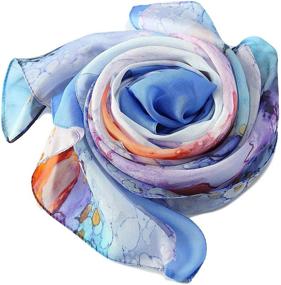 img 3 attached to Floral Fuchsia Women's Accessories - JWSilk Chiffon Scarf in Scarves & Wraps