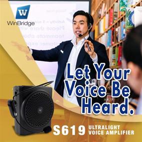 img 3 attached to 🔊 Беспроводной голосовой усилитель WinBridge 16W с микрофонными наушниками и Bluetooth - портативная аккумуляторная колонка и микрофон для учителей, экскурсоводов, тренеров и пожилых людей - S619UHF