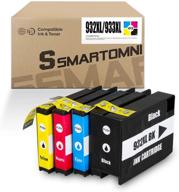 🖨️ s smartomni compatible 932 xl 933 xl ink cartridge replacement for hp officejet 7110 6700 6100 6600 7510 7612 7610 inkjet printer - 4 pack (black cyan magenta yellow) logo