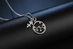 img 1 attached to 🎁 Exquisite Presentski Zodiac Necklace: Sterling Silver 12 Constellation Horoscope Pendant Astrology Star CZ Dainty Necklaces - Perfect Birthday Gifts for Women and Girls