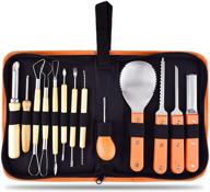 🎃 erkoon 13-piece halloween pumpkin carving kit - professional stainless steel tools set with carrying case for pumpkin cutting and sculpting - ideal for halloween decoration and jack-o-lanterns logo