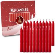 🎄 christmas tree angel chime decorations - 20pcs candles for christmas pyramids carousel - vibrant red - 4 inch x 1/2 inch diameter - 1.5 hour burn time logo