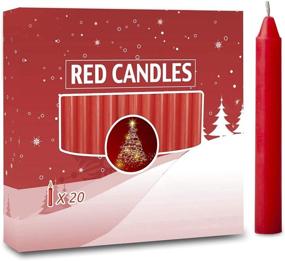 img 3 attached to 🎄 Christmas Tree Angel Chime Decorations - 20pcs Candles for Christmas Pyramids Carousel - Vibrant Red - 4 inch X 1/2 inch Diameter - 1.5 Hour Burn Time