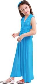 img 2 attached to 👗 IWEMEK Girls Kids Flowy Convertible Multi Way Evening Dress: Perfect for Weddings, Proms, Pageants, and Dance Parties!