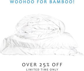 img 3 attached to Experience Supreme Comfort with Wooflinen 100% Bamboo 3pc Duvet Cover Set - Matte White King Duvet Set