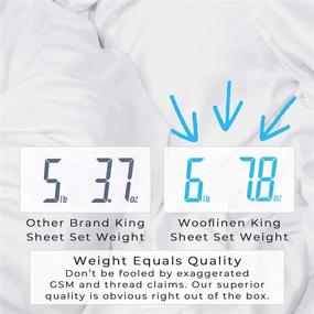 img 1 attached to Experience Supreme Comfort with Wooflinen 100% Bamboo 3pc Duvet Cover Set - Matte White King Duvet Set