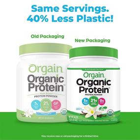 img 2 attached to 🌱 Orgain Organic Vanilla Bean Plant Based Protein Powder - 21g Protein, Vegan, Low Net Carbs, Non Dairy, Gluten Free, Lactose Free, No Added Sugar, Soy Free, Kosher, 1.02 lb (Packaging May Vary)