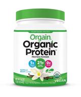 🌱 orgain organic vanilla bean plant based protein powder - 21g protein, vegan, low net carbs, non dairy, gluten free, lactose free, no added sugar, soy free, kosher, 1.02 lb (packaging may vary) logo