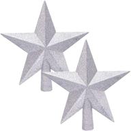 🎄 enhance your christmas tree with aneco 2 pack glittered christmas tree topper star treetop - perfect for small tree decoration or home decor, made of durable hard plastic logo
