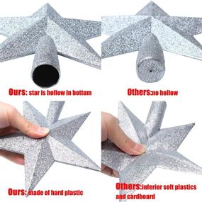 img 2 attached to 🎄 Enhance Your Christmas Tree with Aneco 2 Pack Glittered Christmas Tree Topper Star Treetop - Perfect for Small Tree Decoration or Home Decor, Made of Durable Hard Plastic