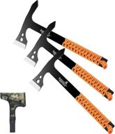 🪓 3 pack camping hatchet set – throwing axes and tomahawks with sharp stainless steel edge, realtree nylon sheath carrying case for throwing axes competition, outdoor adventures, and survival логотип