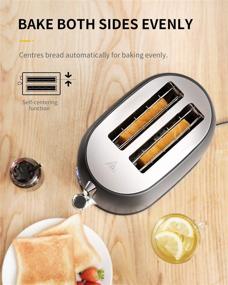 img 2 attached to 🍞 SHARDOR Retro Toaster 2 Slice, Wide Extra-Wide Toasting Slots, Bagel/Defrost/Cancel Functions, Removable Crumb Tray, Stainless Steel, Black