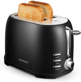 img 4 attached to 🍞 SHARDOR Retro Toaster 2 Slice, Wide Extra-Wide Toasting Slots, Bagel/Defrost/Cancel Functions, Removable Crumb Tray, Stainless Steel, Black