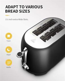 img 3 attached to 🍞 SHARDOR Retro Toaster 2 Slice, Wide Extra-Wide Toasting Slots, Bagel/Defrost/Cancel Functions, Removable Crumb Tray, Stainless Steel, Black