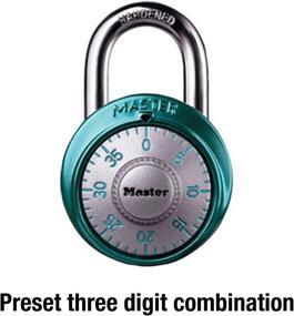 img 2 attached to 1561DLTBLU Locker Lock Combination Padlock by Master Lock - Light Blue (1 Pack)