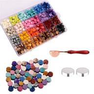 🔥 600 pieces octagon sealing wax beads set with wooden handle spoon & tea candles - 24 color mix in plastic box logo