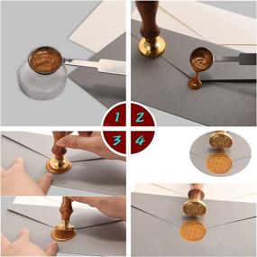 img 2 attached to 🔥 600 Pieces Octagon Sealing Wax Beads Set with Wooden Handle Spoon & Tea Candles - 24 Color Mix in Plastic Box