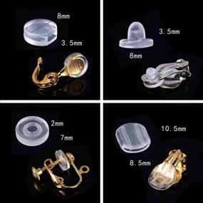 img 3 attached to 🔁 120 Pieces Clear Silicone Earring Back Pads - 4 Sizes Comfortable Cushions for Clip-On Earrings by TOAOB