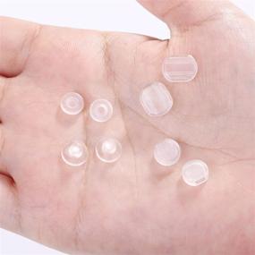 img 1 attached to 🔁 120 Pieces Clear Silicone Earring Back Pads - 4 Sizes Comfortable Cushions for Clip-On Earrings by TOAOB