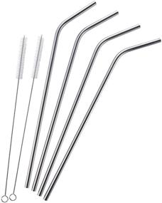 img 4 attached to Durable 30 OZ Tumbler Straws Set with 2 Cleaning Brushes - 4 Extra Long Stainless Steel Reusable Straws